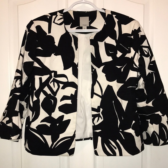 🧵 Black & Cream Ruffle Sleeve Blazer - Picture 1 of 3